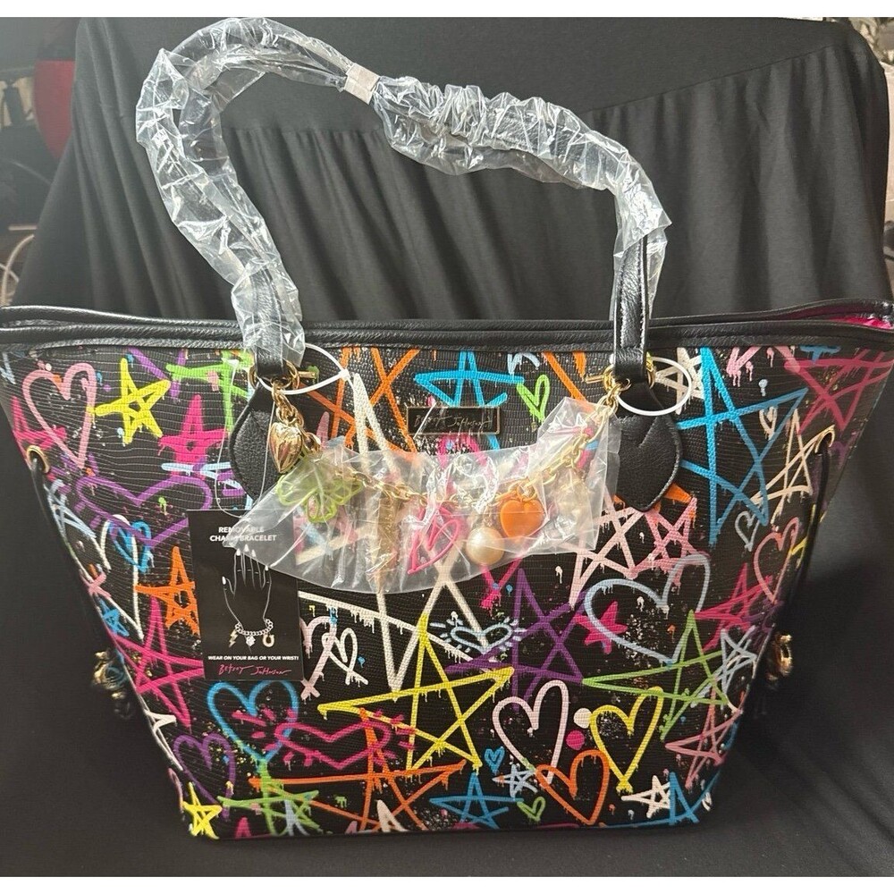 Betsey Johnson Graffiti Sweetie 2 Tote, Black